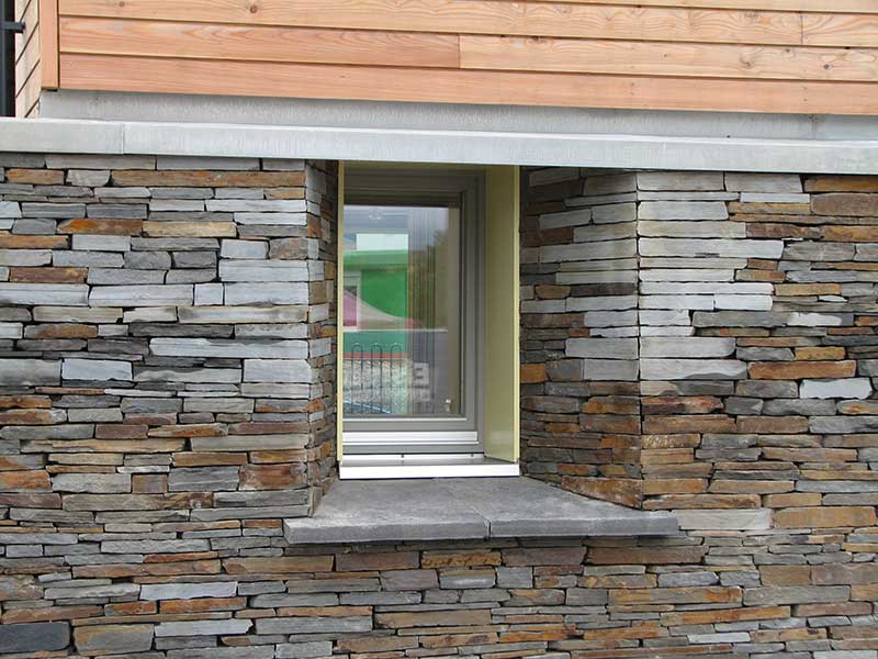 Window in stone wall detail