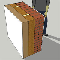 brick wood fibre insulation studs render