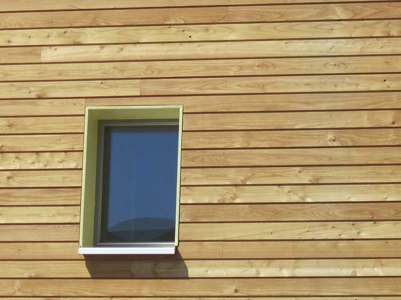 Window in timber cladding detail